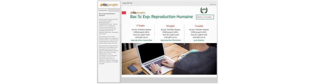47 sujets bac Sciences Exp articulés sur la Reproduction Humaine.